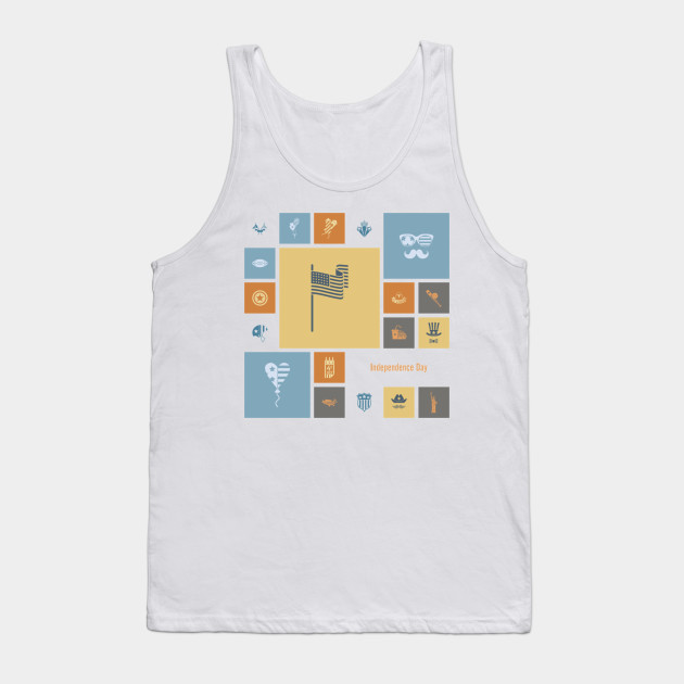 American flag blue and orange design